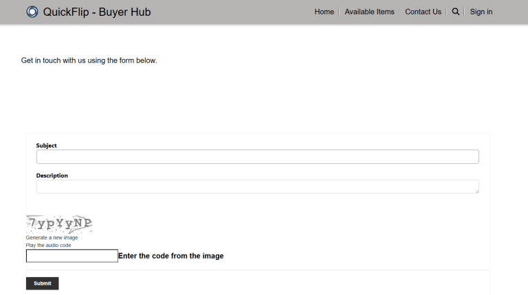 a screenshot of a form on Power Pages which a customer can fill in